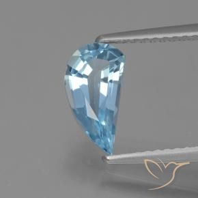 1.33 ct Blue Topaz Stone, Natural Topaz in Half Heart Facet Shape for Sale
