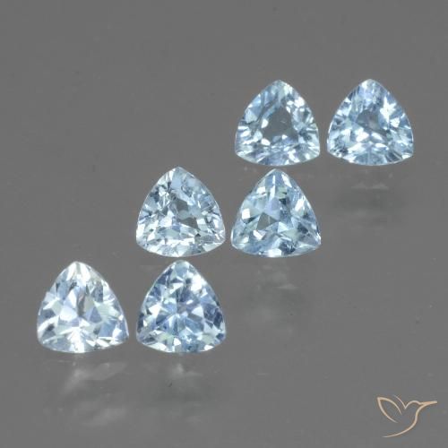 1.86 ctw Blue Topaz Gemstones, Topaz Gems in Trillion Facet Shape for Sale.