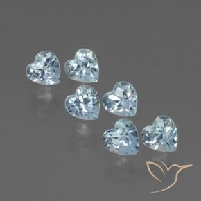 2.12 ctw Blue Topaz Stones, Natural Topaz in Heart Facet Shape for Sale