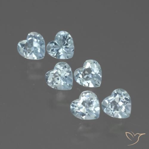 1.66 ctw Blue Topaz Stones, Natural Topaz in Heart Facet Shape for Sale