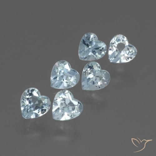 1.67 ct Loose Sky Blue Topaz, 4 x 3.9 mm Heart Cut From Brazil, Photo A