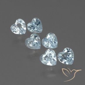 1.67 ctw Blue Topaz Stones, Natural Topaz in Heart Facet Shape for Sale
