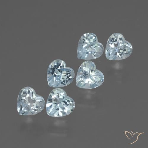 1.77 ct Sky Blue Topaz, 4 x 4 mm Heart Cut From Brazil, Photo A