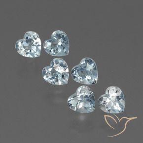 1.73 ctw Blue Topaz Stones, Natural Topaz in Heart Facet Shape for Sale