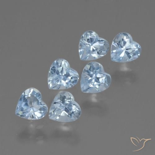 2.11ctw Natural Sky Blue Topaz, Heart, VS