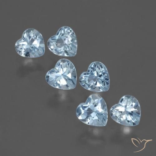 1.76ctw Natural Sky Blue Topaz, Heart, VS