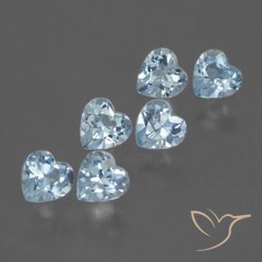 1.70 ctw Blue Topaz Stones, Natural Topaz in Heart Facet Shape for Sale