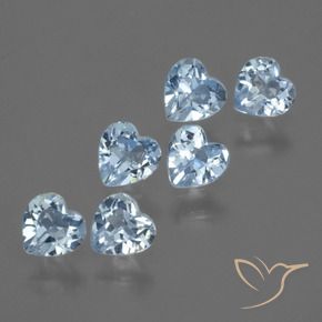 1.69 ctw Blue Topaz Stones, Natural Topaz in Heart Facet Shape for Sale
