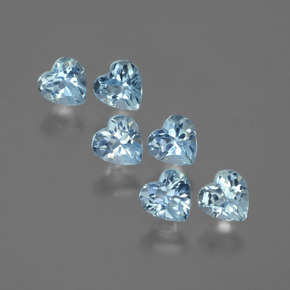 1.75 ctw Blue Topaz Stones, Natural Topaz in Heart Facet Shape for Sale
