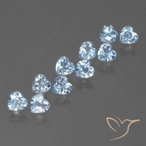 2.83 ctw Blue Topaz Stones, Natural Topaz in Heart Facet Shape for Sale