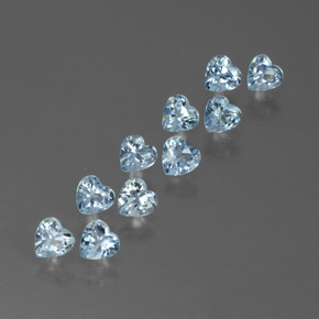3.34 ctw Blue Topaz Stones, Natural Topaz in Heart Facet Shape for Sale