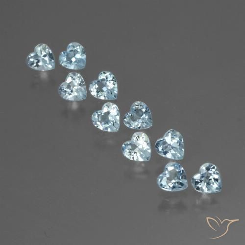 2.93ctw Natural Sky Blue Topaz, Heart, VS