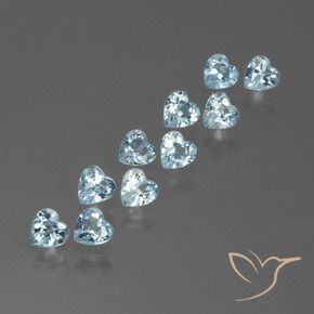2.93 ctw Blue Topaz Stones, Natural Topaz in Heart Facet Shape for Sale