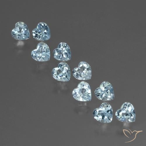 2.91ctw Natural Sky Blue Topaz, Heart, VS