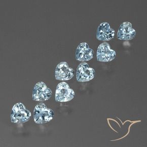 2.91 ctw Blue Topaz Stones, Natural Topaz in Heart Facet Shape for Sale