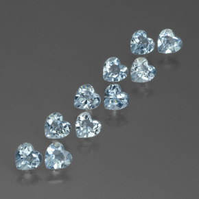 2.68 ctw Blue Topaz Stones, Natural Topaz in Heart Facet Shape for Sale
