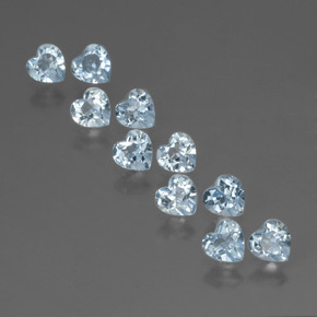 Celeste Topacio Gema - 0.3ct Forma de corazón (ID: 430390)