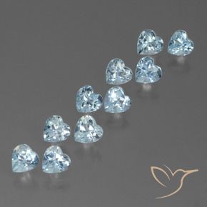 2.95 ctw Blue Topaz Stones, Natural Topaz in Heart Facet Shape for Sale