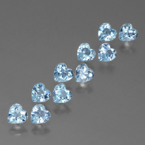 2.95 ctw Blue Topaz Stones, Natural Topaz in Heart Facet Shape for Sale