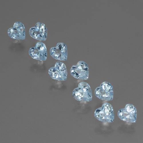 3.01 ctw Blue Topaz Gemstones, Topaz Gems in Heart Facet Shape for Sale.