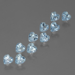 3.01 ctw Blue Topaz Stones, Natural Topaz in Heart Facet Shape for Sale