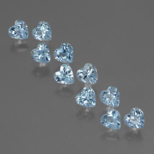 Sky Blue Topaz Gem - 0.3ct Heart Facet (ID: 430478)