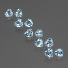 2.65 ctw Blue Topaz Stones, Natural Topaz in Heart Facet Shape for Sale