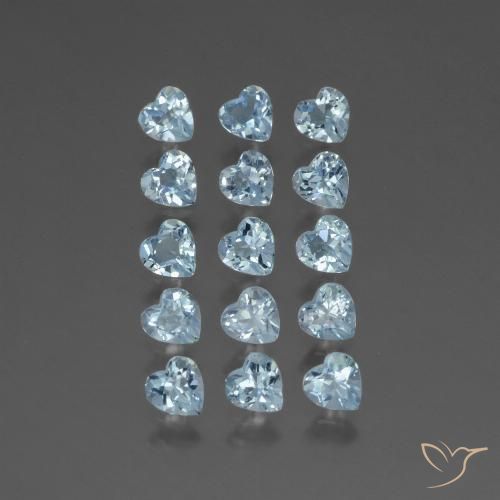 4.31ctw Natural Sky Blue Topaz, Heart, VS