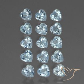 4.38 ctw Blue Topaz Stones, Natural Topaz in Heart Facet Shape for Sale
