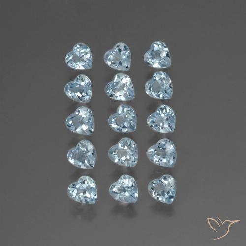 4.49ctw Natural Sky Blue Topaz, Heart, VS