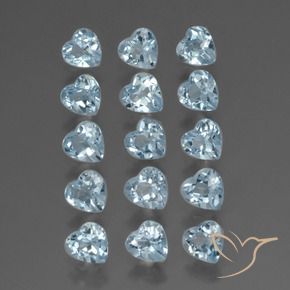 4.49 ctw Blue Topaz Stones, Natural Topaz in Heart Facet Shape for Sale