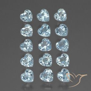 3.96 ctw Blue Topaz Stones, Natural Topaz in Heart Facet Shape for Sale