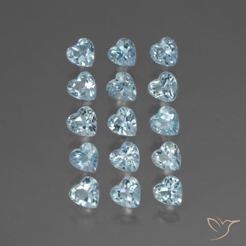 4.93ctw Natural Sky Blue Topaz, Heart, VS