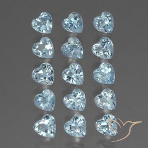 4.93 ctw Blue Topaz Stones, Natural Topaz in Heart Facet Shape for Sale