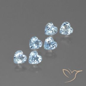 1.87 ctw Blue Topaz Stones, Natural Topaz in Heart Facet Shape for Sale