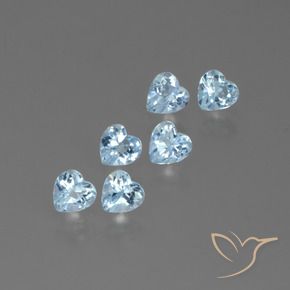1.69 ctw Blue Topaz Stones, Natural Topaz in Heart Facet Shape for Sale