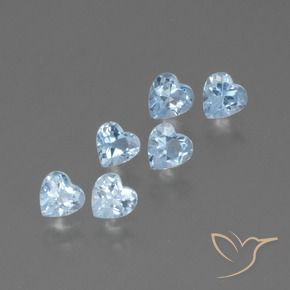 1.78 ctw Blue Topaz Stones, Natural Topaz in Heart Facet Shape for Sale