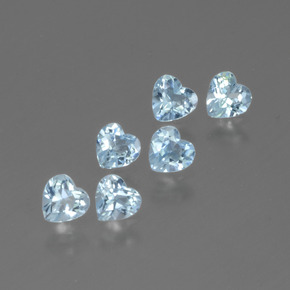 1.71 ctw Blue Topaz Stones, Natural Topaz in Heart Facet Shape for Sale