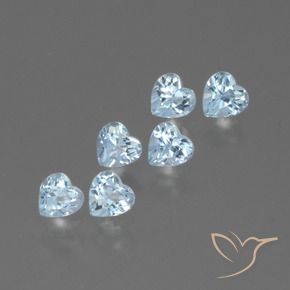 1.77 ctw Blue Topaz Stones, Natural Topaz in Heart Facet Shape for Sale