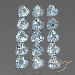 4.55 ctw Blue Topaz Stones, Natural Topaz in Heart Facet Shape for Sale