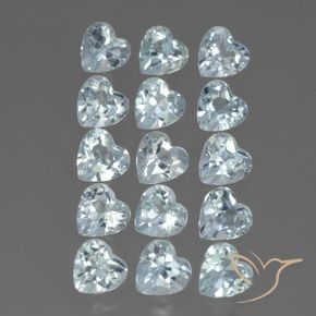 4.75 ctw Blue Topaz Stones, Natural Topaz in Heart Facet Shape for Sale