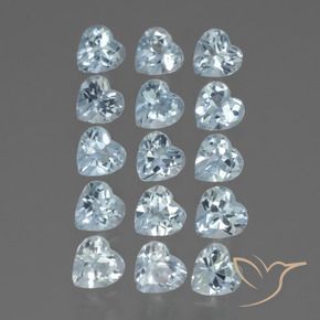 4.26 ctw Blue Topaz Stones, Natural Topaz in Heart Facet Shape for Sale