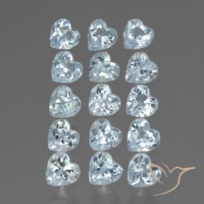 4.14 ctw Blue Topaz Stones, Natural Topaz in Heart Facet Shape for Sale
