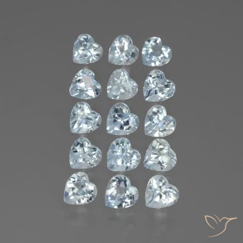4.60ctw Natural Sky Blue Topaz, Heart, VS