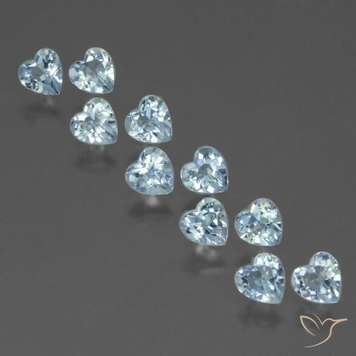 3.02ctw Natural Sky Blue Topaz, Heart, VS