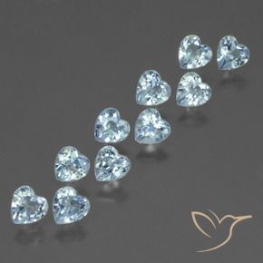 3.02 ctw Blue Topaz Stones, Natural Topaz in Heart Facet Shape for Sale