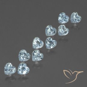 3.04 ctw Blue Topaz Stones, Natural Topaz in Heart Facet Shape for Sale