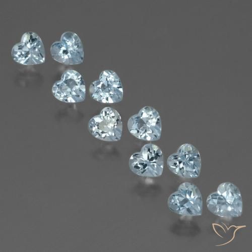 Light Blue Topaz Gem - 0.3ct Heart Facet (ID: 430678)