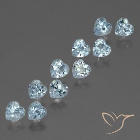3.16 ctw Blue Topaz Stones, Natural Topaz in Heart Facet Shape for Sale