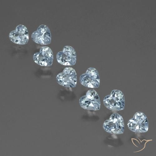 2.98ctw Natural Sky Blue Topaz, Heart, VS